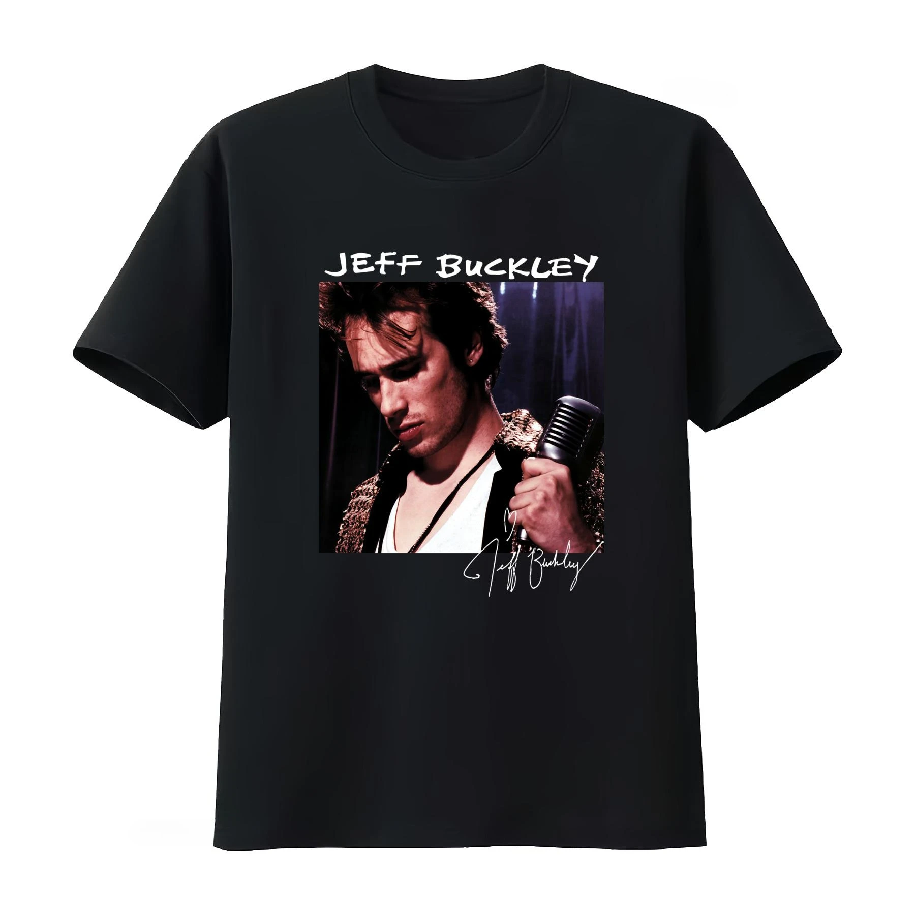 New Popular Jeff Buckley Grace Music Cotton Black T Shirt for Fan Style with Iconic Singer Print Men Women 2026 Summer T Shirt