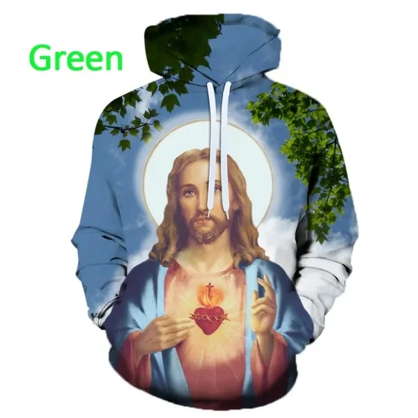 Dear God Jesus Christian God Hoodies For Men Fashion Cool 3D Printing Men\'s Pullovers Sweatshirts Tops Loose Plus Size Tracksuit