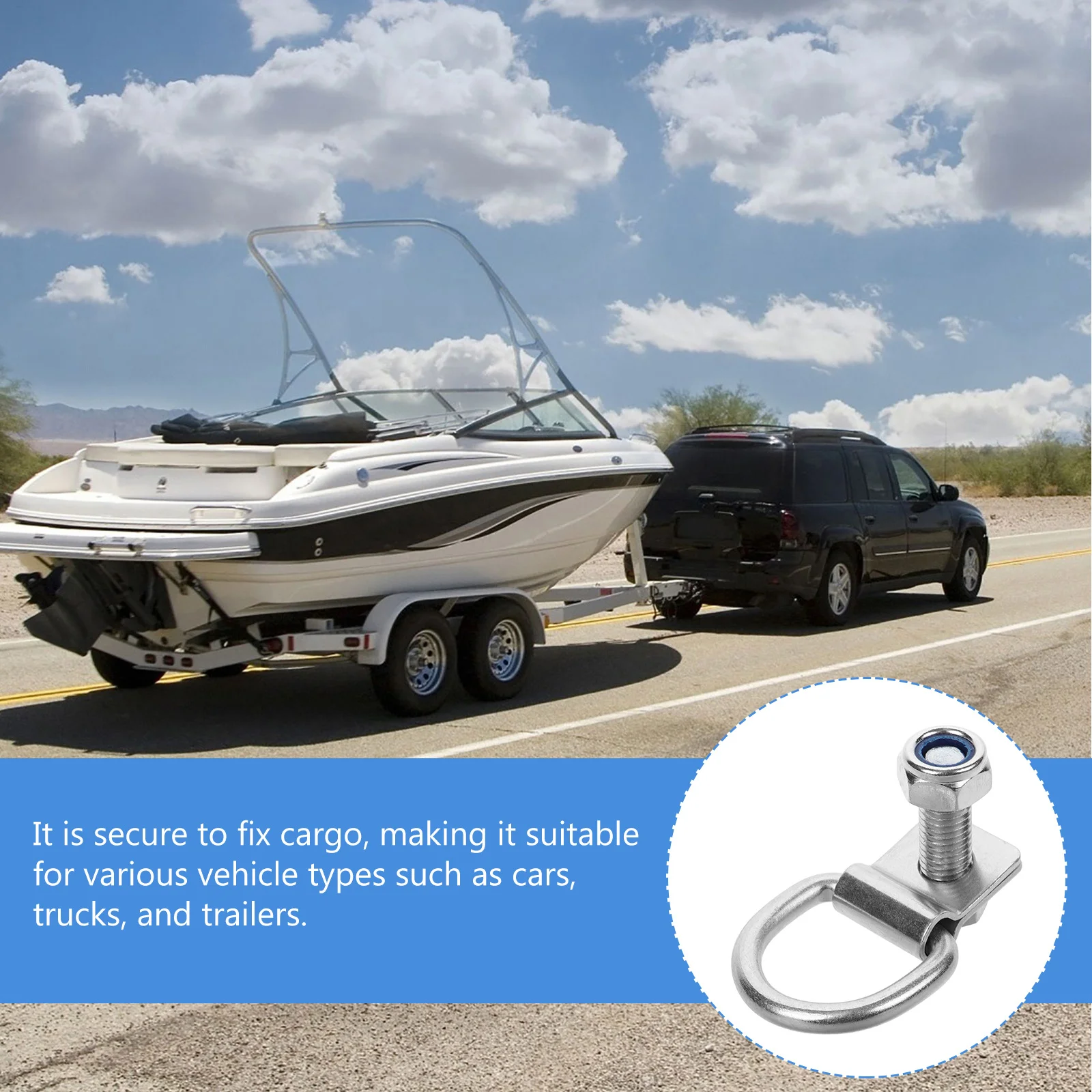 Буксировочный крюк для грузовика, монтажное отверстие 14 мм, сверхмощный буксировочный крюк для прицепа, внедорожника, фургона, лодки, гаража, крепежный якорь