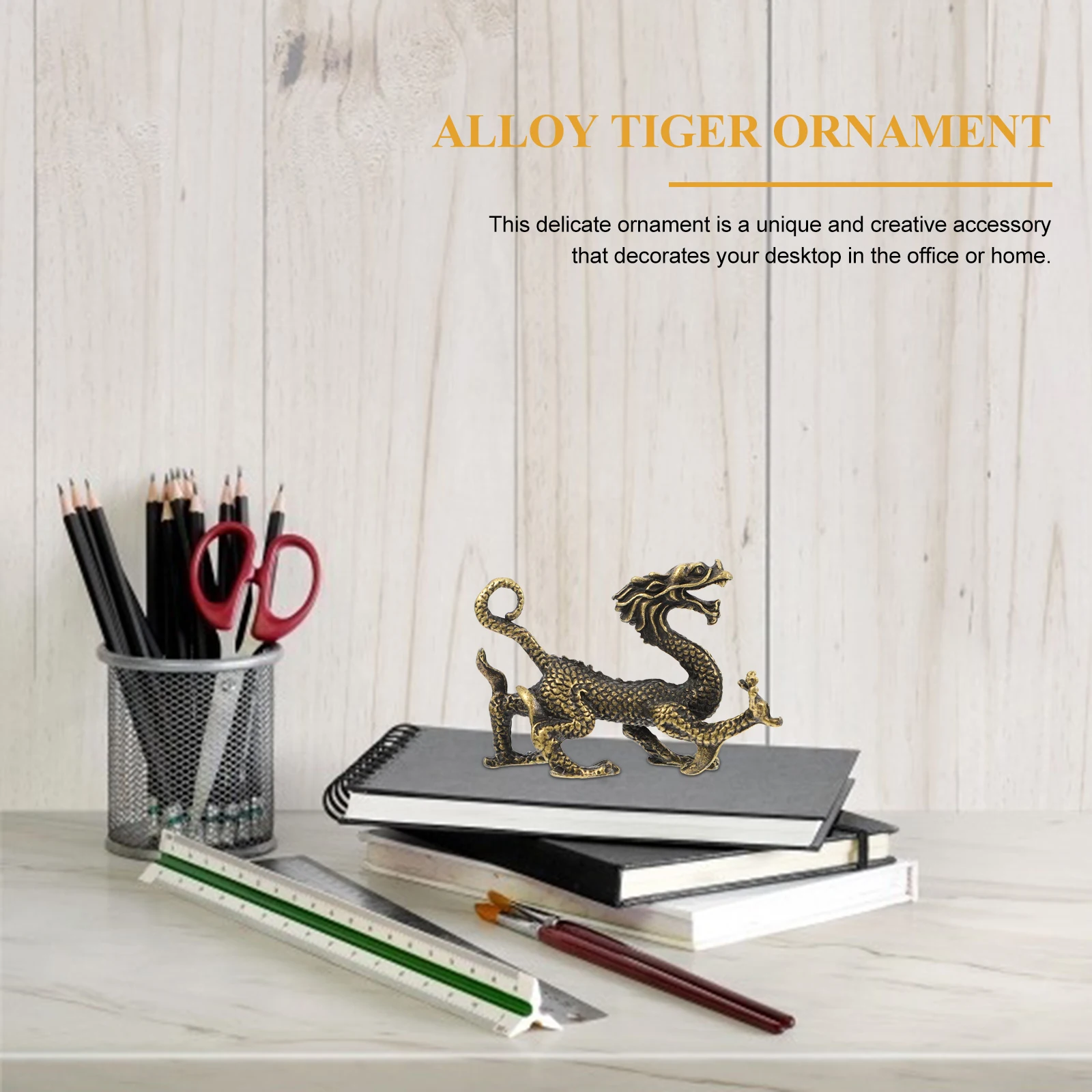 

1Pcs Brass Alloy Dragon Ornament Vintage Home Desktop Adornment Creative Craft Living Room Decoration Auspicious