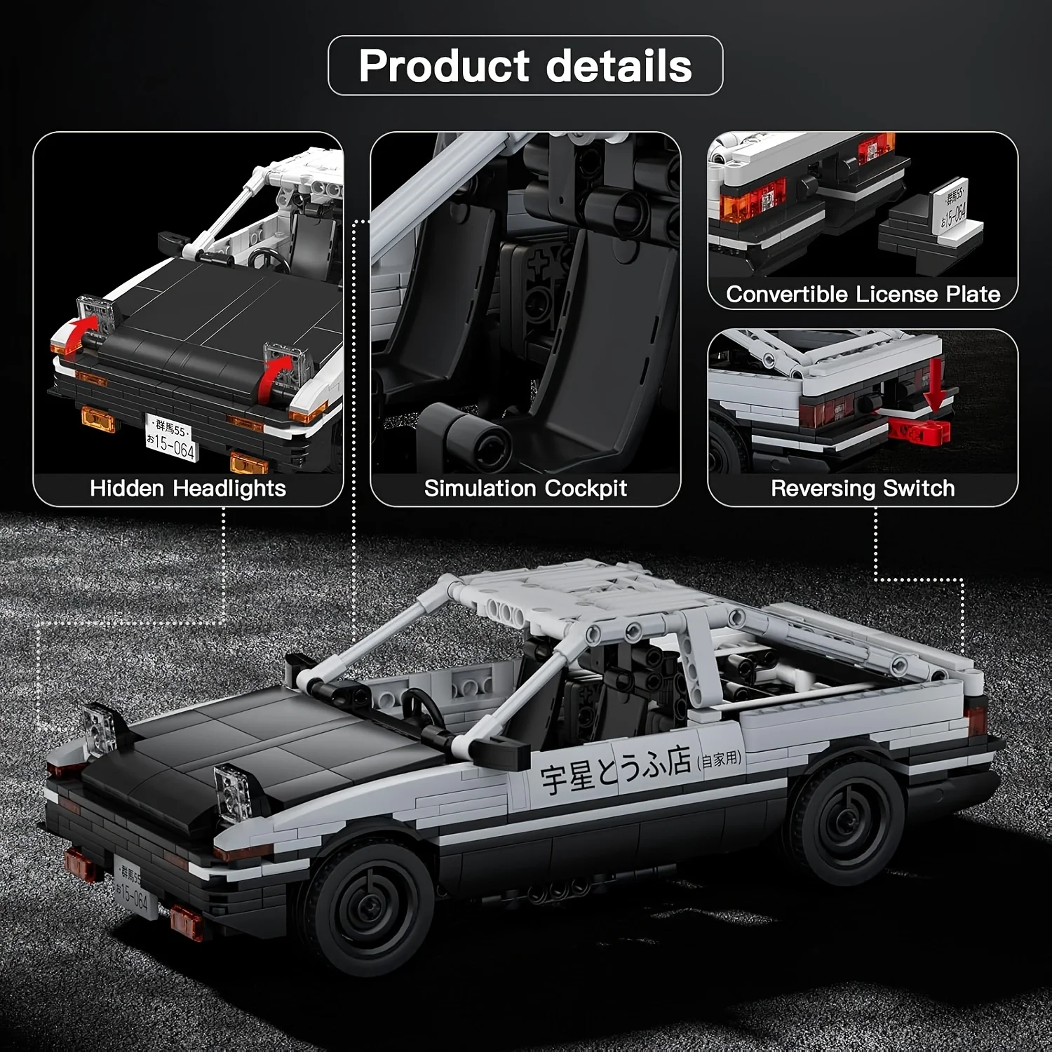 Juegos de construcción de automóviles para tirar hacia atrás, bloques de construcción de automóviles de carreras, kits de automóviles modelo 15064, juguetes de construcción de campeón de velocidad, kits de construcción de automóviles clásicos para adultos (790 piezas)