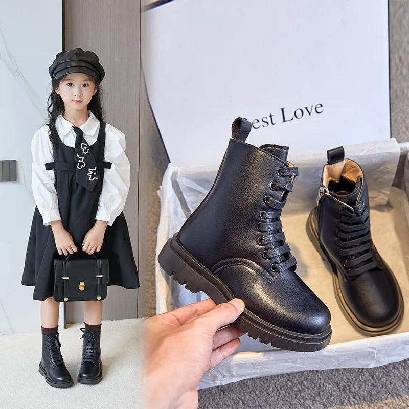 Girls' Boots 2023 Autumn Suede Korean Edition Girls' Shoe Performance High Tube Boots Cotton Yang Children's Boots