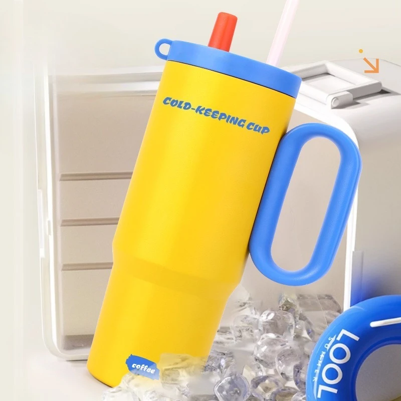 

Лидер продаж, гигантская изолированная чашка из нержавеющей стали, женская офисная ручка, соломинка, чашка для мороженого, автомобильная портативная автомобильная чашка