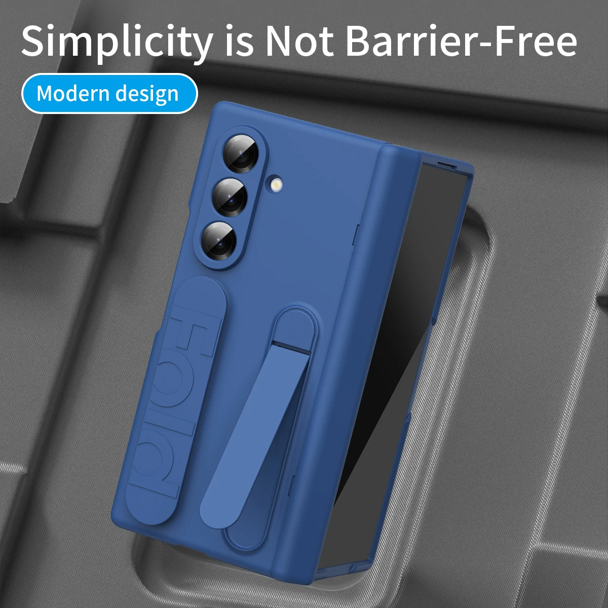 Oryginalne etui na telefon Samsung Galaxy Z Fold 7 6 5 4 8, ochronne etui z podstawką i folią ochronną na ekran, silikonowe etui Z Fold6 z uchwytem. — zdjęcie produktu 2