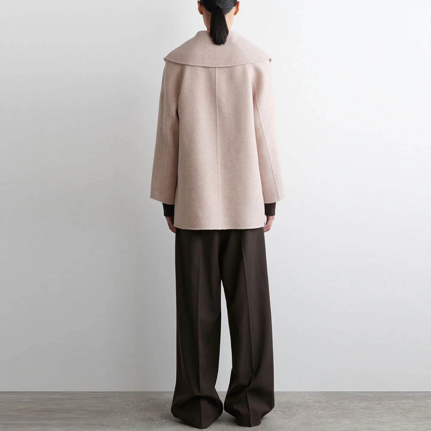 معطف أنيق ذو وجهين بياقة من ماركة Z، ملابس خارجية صوفية للنساء، إصدار جديد لخريف 2025 بتصميم راقٍ