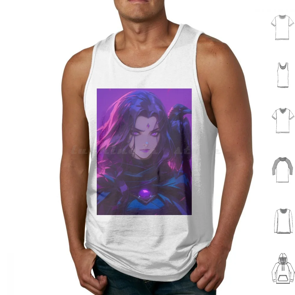 Raven-3 Tank Tops en coton imprimé Raven Infinite Aspire Go Titans Aesthetic Synthwave Raven Goth Cartoon Superhero Teen Tt