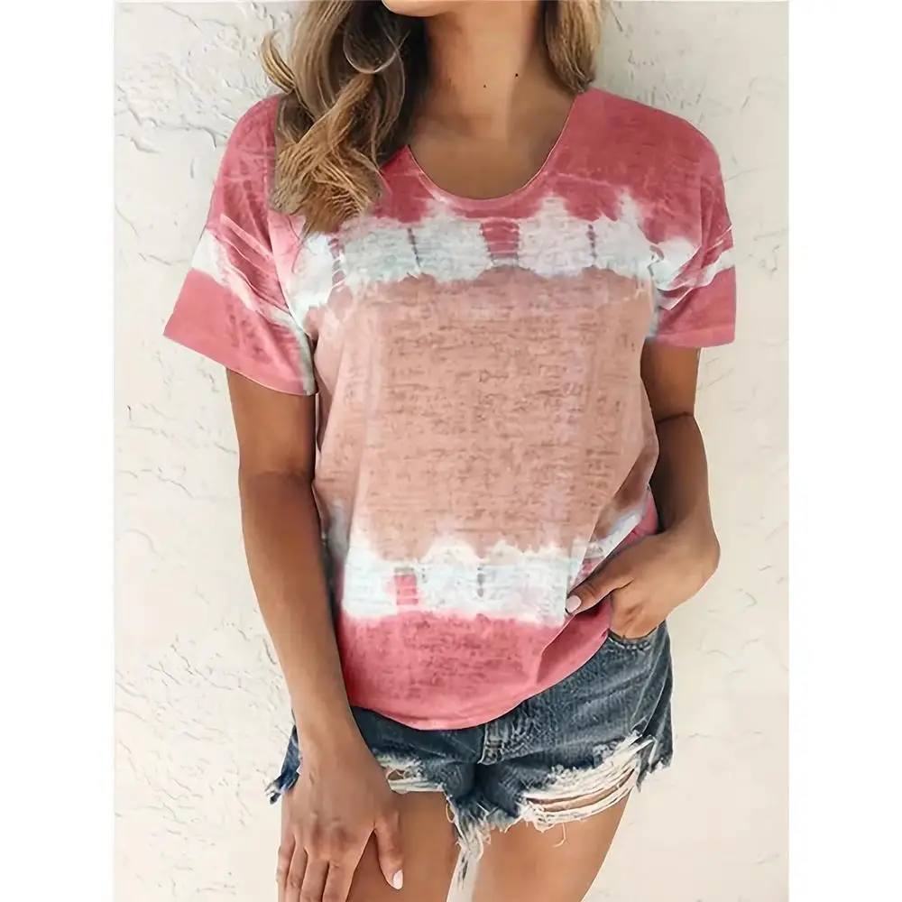 Summer Women's T Shirt Causla Short Sleeve Tops Fashion Streetwear 3d Print Oversized Clothing Crew Neck Pullover