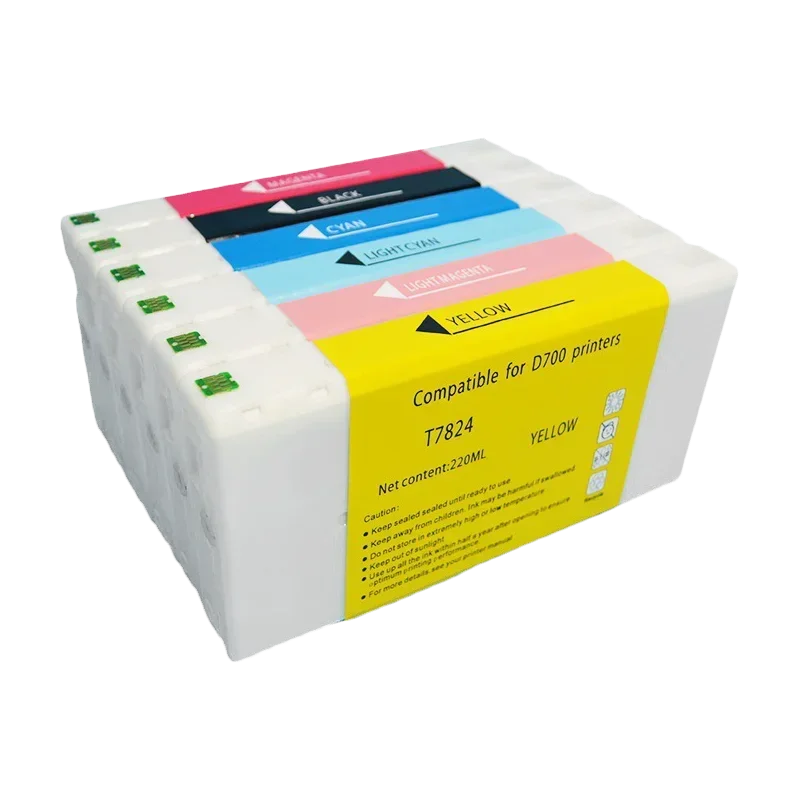 T7821-T7826 Compatible Ink Cartridge Dye Ink Cartridge For Epson SureLab D700 SL-D700 Printer 200ML /PC (6 colors available)