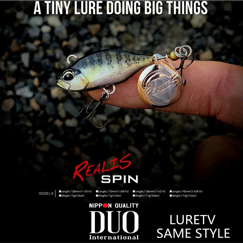 LURETV DUO SAME STYLE Japanese REALIS SPIN 50S 9G VIB composite glitter full swim layer bass lure