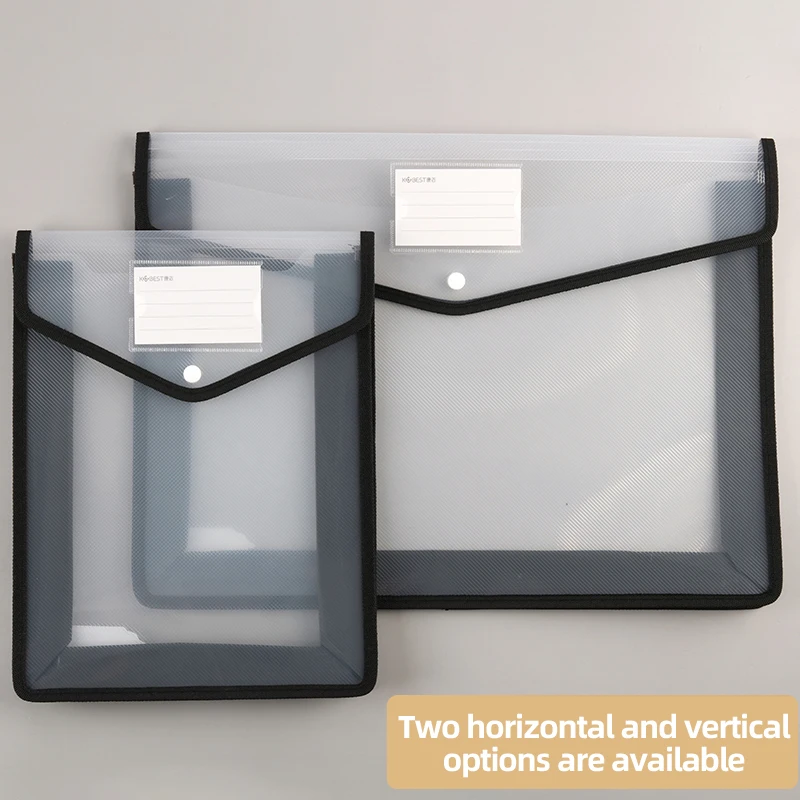 Three-dimensional A3 Large Capacity Test Paper Storage Bag Press Buckle Transparent Waterproof Organ Bags