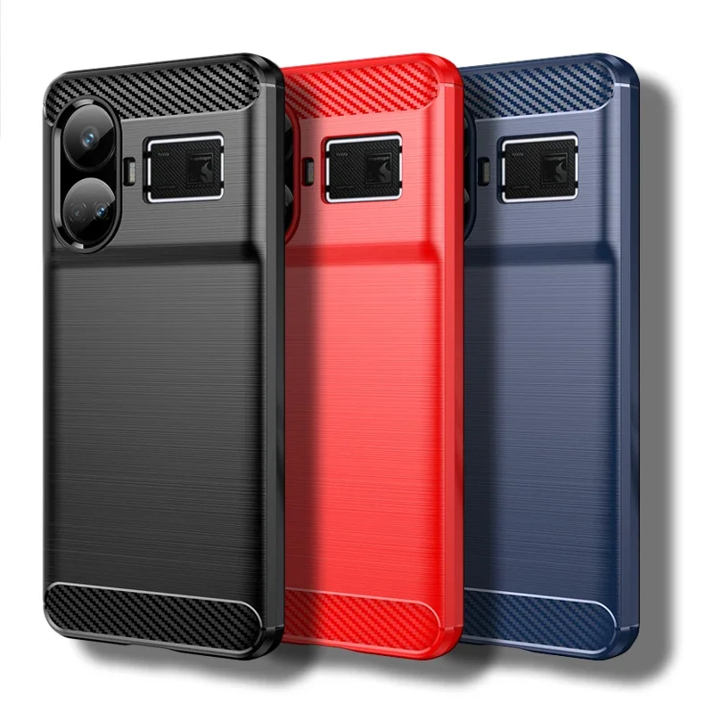 

For Realme GT5 Case For Realme GT 5 GT5 5G Cover 6.74 Inch Carbon Fiber Shockproof Silicone Bumper For Realme GT 5 Fundas