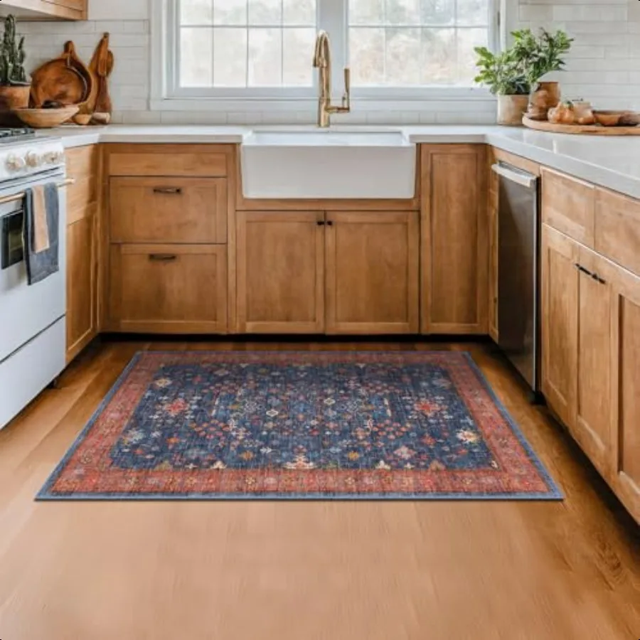 

Washable Kitchen Rugs 3x4 Area Rug for Large Entryway Indoor Kitchen Mat Small Rug for Living Room Stain Resistant Non Skid Non