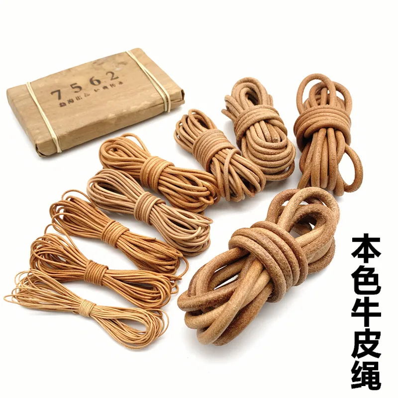 5meter/lot original vintage round Cowhide Genuine leather rope,Leather strip rope for leather craft bracelet necklace luggage