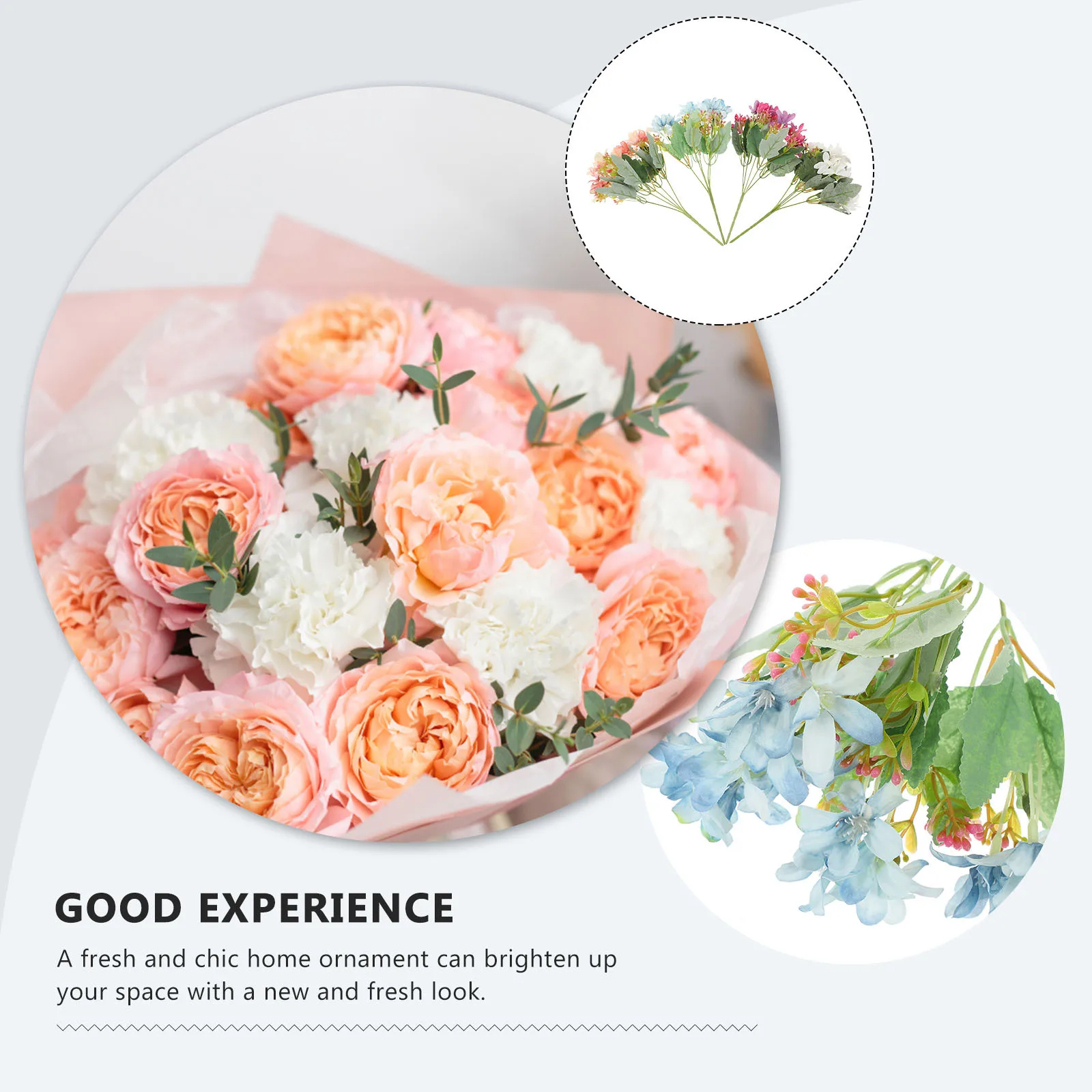 

4pcs Artificial Bouquet Fake Flower Decor For Wedding Party Photography Home Living Room Dining Table Simulation
