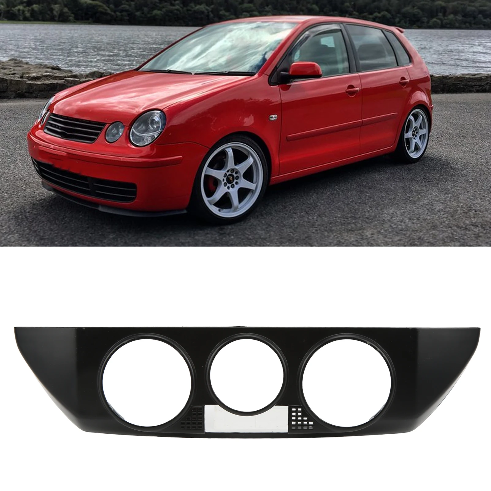 AC Control Panel Cover 6Q0820075C Heater Control Facia Plate 6Q0820075C Black Antiaging AC Cover Replacement for 9N 2002‑2010
