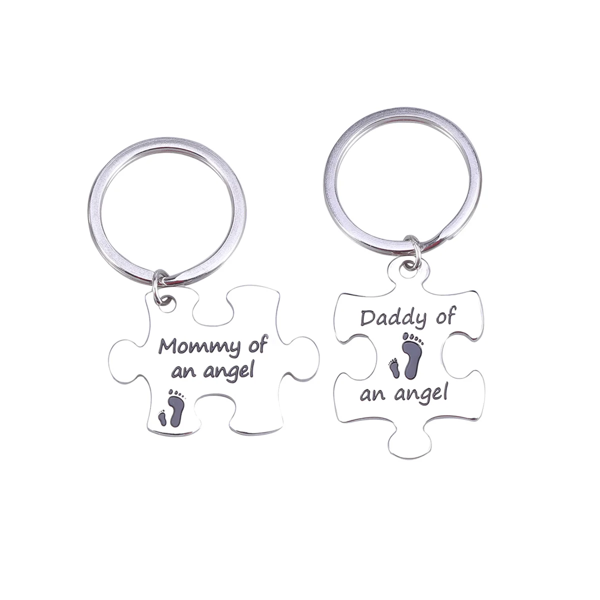 Grandparent Keychain Set Sympathy Gift Miscarriage Jewelry Puzzle Mommy Daddy of Angel Memorial Baby Loss Keepsake