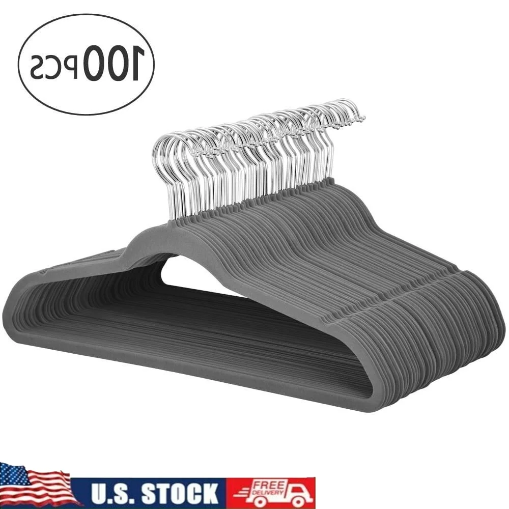 100 piezas perchas de terciopelo antideslizantes organizador de ropa resistente gancho giratorio de 360 grados diseño de ahorro de espacio uso comercial en el hogar