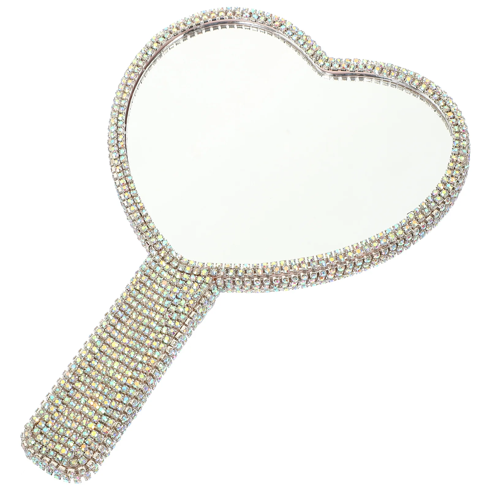 مرآة مكياج محمولة من حجر الراين، مرآة محمولة للسفر، مدمجة وواضحة، عاكسة خفيفة الوزن ومتينة