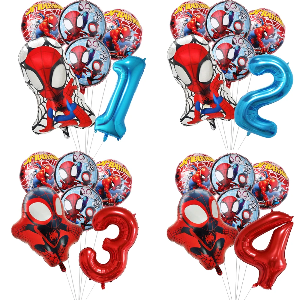 Spidey and His Amazing Friends Latex Balloons Cartoon Superhero Birthday Party Decorations For Kids Baby Shower Party Supplies