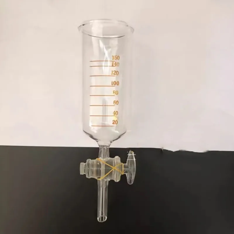 

60ml80ml125m scale piston glass cylindrical separatory funnel standard drain funnel
