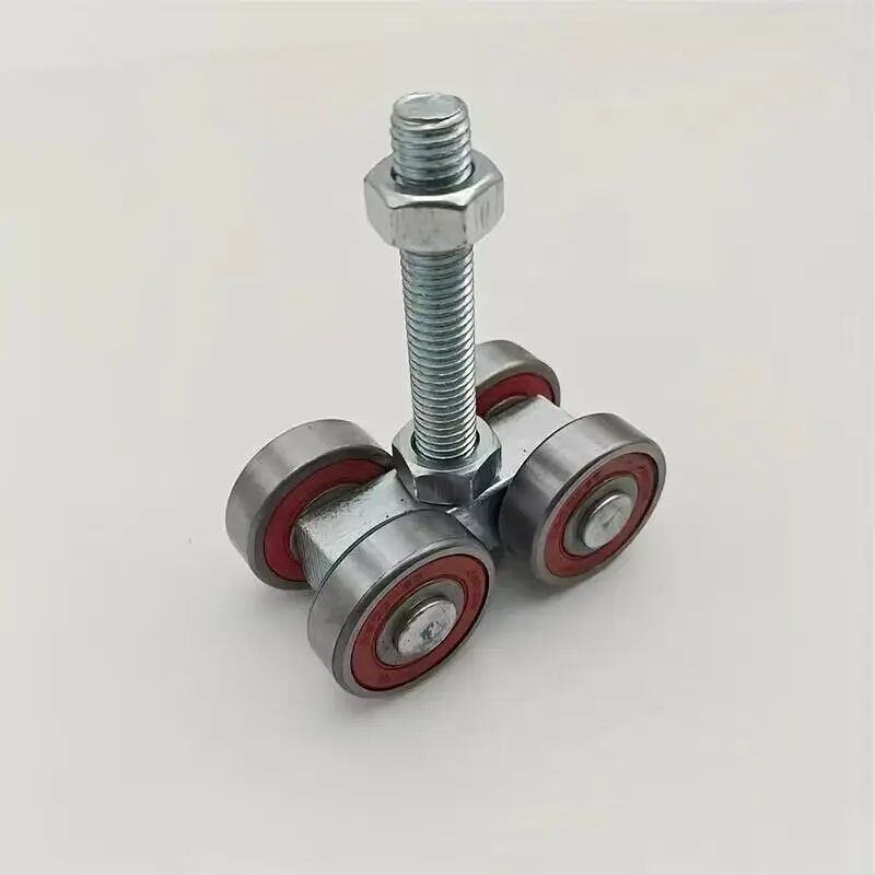 1pcs Box Rail Hnager Double Wheel Rail Hanging Trolley Hanger roller for Sliding Barn Door 4 Wheel Hoist Trolley with Rollers