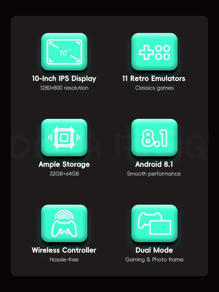جهاز ألعاب محمول DATA FROG 1280P FHD وحدة تحكم ألعاب محمولة مدمجة في WiFi 64GB 15000 ألعاب كلاسيكية ريترو للترفيه #5