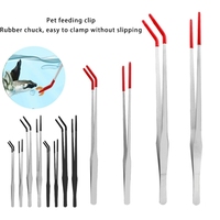 Clamp Reptiles Food Tweezers with AntiCorrosion Black Coated Tip for Easy Feeding Long Tweezers Y5GB