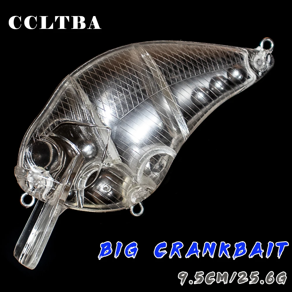 

CCLTBA 10PCS/LOT Square Bill Big Size Unpainted Crankbait 9.5cm 25.6g Floating Hard Baits Blanks Rattling Wobble DIY Lures