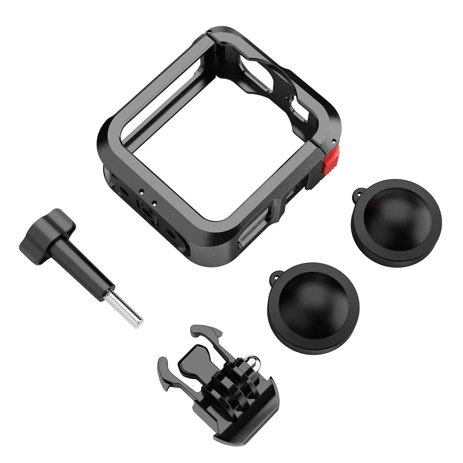 Aluminum Alloy Cage Kit Protective Frame For GoPro MAX2 Shell Case With Dual Cold Shoe Mounts Lens Cap Accessories