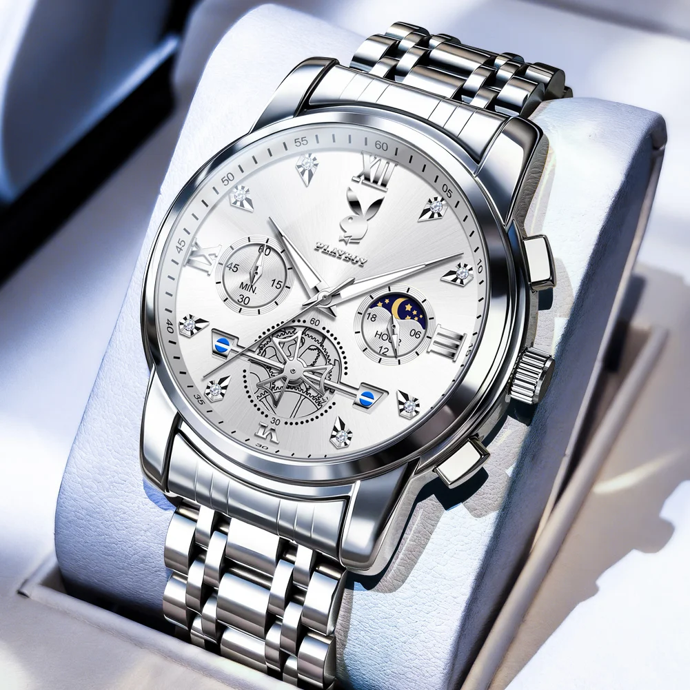 Men's Authentic Multifunctional Quartz Watch by Playboy