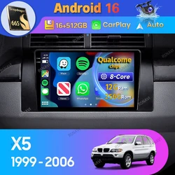 Android 16 Car Radio For BMW X5 E39 E53 1999 2000 - 2006 Carplay Auto Navigation Video DSP 360 Camera Head Unit BT Stereo Player