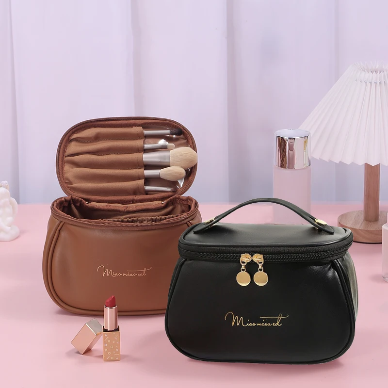 Cute PU Makeup Bag Portable Women Makeup Case Waterproof Multifunctional Toiletry Organizer Storage Bag Travel Cosmetic Bag