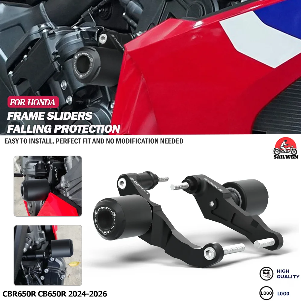 

Fit For Honda CBR650R CB650R 2024-2026 Motorcycle Falling Protection Engine Frame Slider Fairing Guard Crash Pad Side Protector