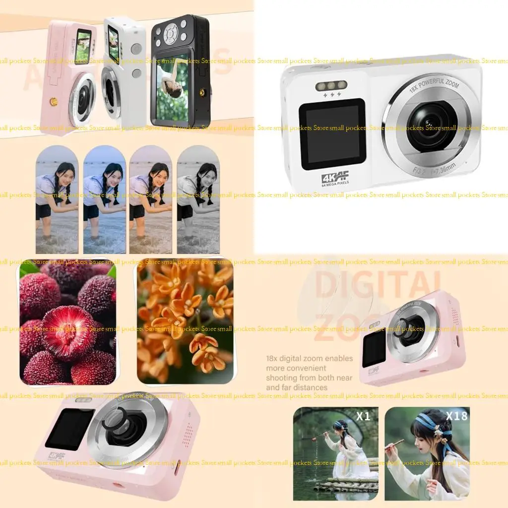 R1WD Высокое разрешение, 6400 Вт пикселей, компактная камера, 18-кратный оптический зум, двойной дисплей