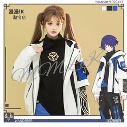 Game Anime Genshin Impact Cosplay Wanderer Spring Autumn Polyester  Zipper Coat Hoodies Daily Casual Coat Costume
