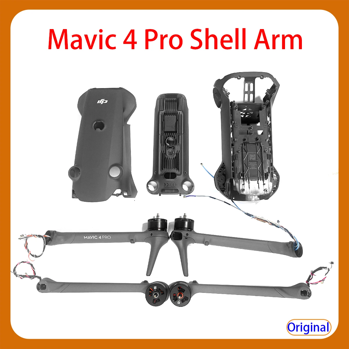 

Original Mavic 4Pro fuselage middle bottom shell, front rear left right motor arm, good spare parts, For DJI Mavic 4Pro drone