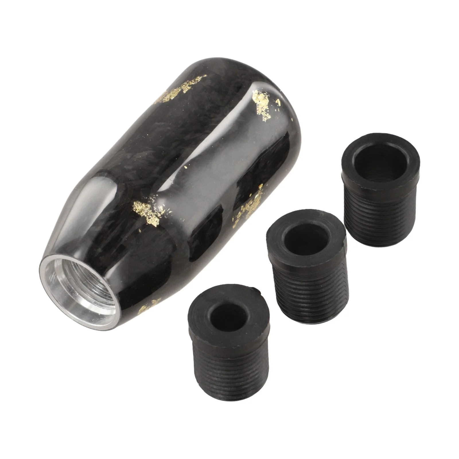 Carbon Fiber Manual Transmission Gear Shift Knob for Aluminum Alloy Interior Upgrade with M18x1.5 Thread and Adapters