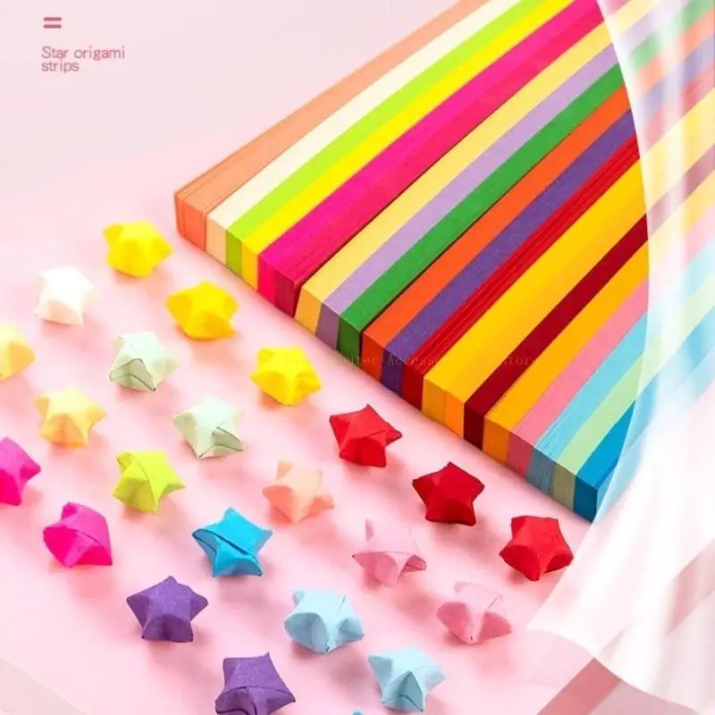 Double Sided Star Paper Strips Decorations Folding Paper for Art Crafts