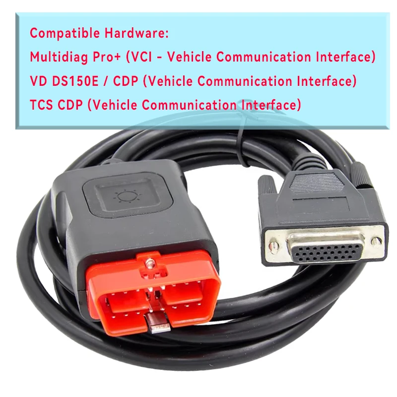 Obd2 M-DB15 LED الكابل الرئيسي ل Multidiag Pro DS150 الماسح الضوئي سيارة شاحنة موصل إصلاح السيارات ل VD CDP VD TCS CDP أداة تشخيص #3