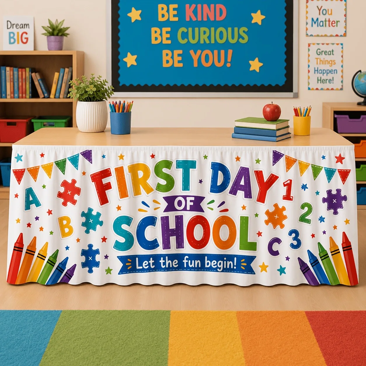 Applicable to classroom decorations for the return-to-school celebration, team supplies, birthday team table covers