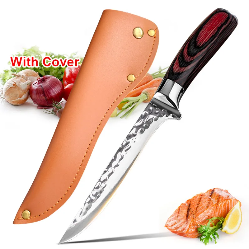 Professionelle Küchenmesser geschmiedet Edelstahl Sashime Messer Schneiden Fleisch Obst Fisch Filetiermesser Hackmesser Allzweckmesser