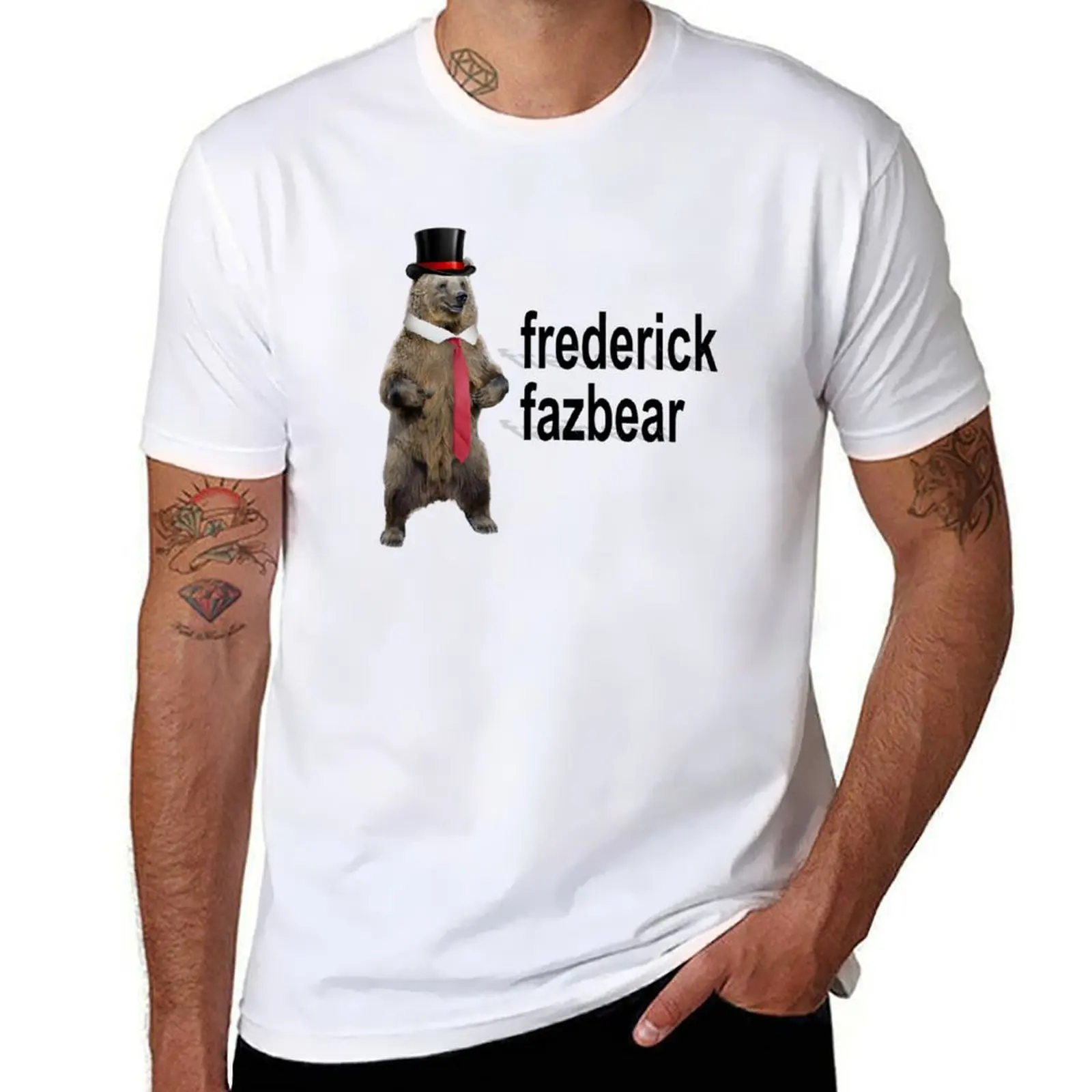 frederick fazbear the fancy bear fnaf parody T-Shirt summer clothes football t shirt anime shirt funny t shirts for men