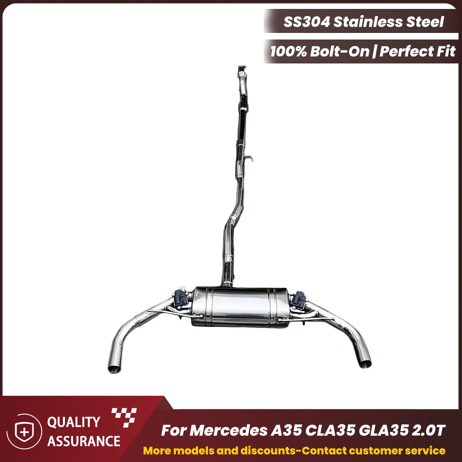 

Sporty Exhaust Sound ECCF Valved Catback Exhaust For Mercedes A35 CLA35 GLA35 2.0T Performance Upgrade Easy Installation