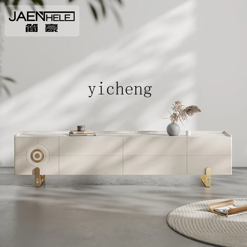 

GZ light luxury TV cabinet solid wood modern Italian minimalist living room coffee table combination