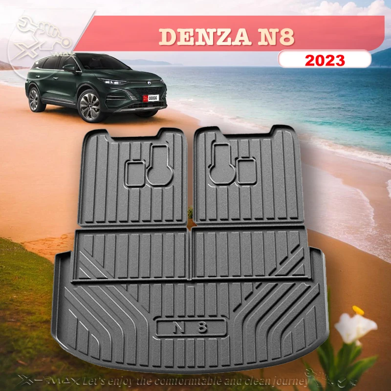 For DENZA N8 2023 Custom Fit Car Trunk Mat All Season Black Cargo Mat 3D Shaped Laser Measured Trunk Liners