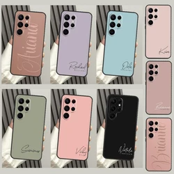 Personalised pastel name initials Case For Samsung Galaxy S23 S22 S21 Ultra Plus S8 S9 S10 Note 10 20 Ultra S21 S20 FE Cover
