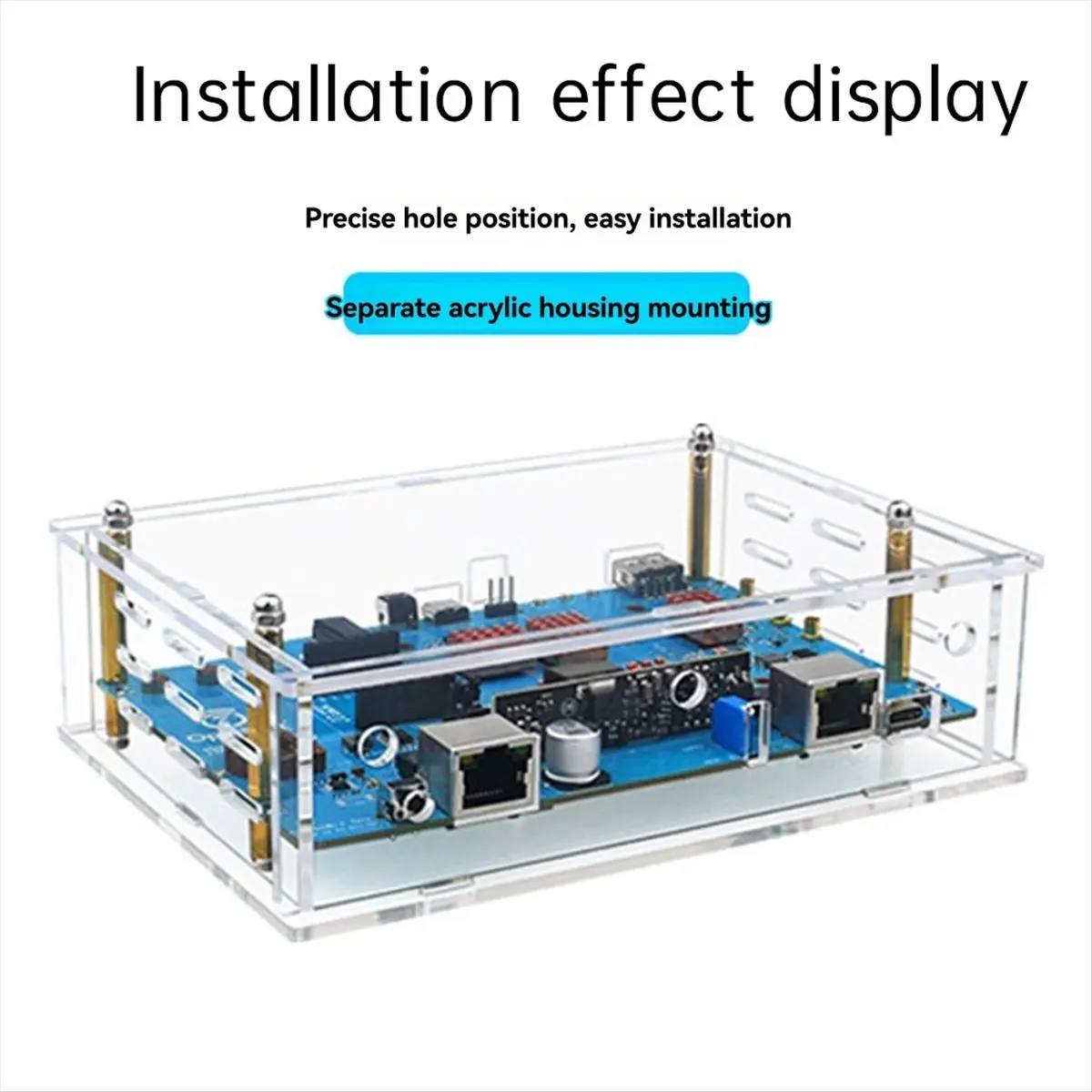 Top Sale Acrylic Case for OpenWrt One Transparent Protect Shell Can Available External Antenna for