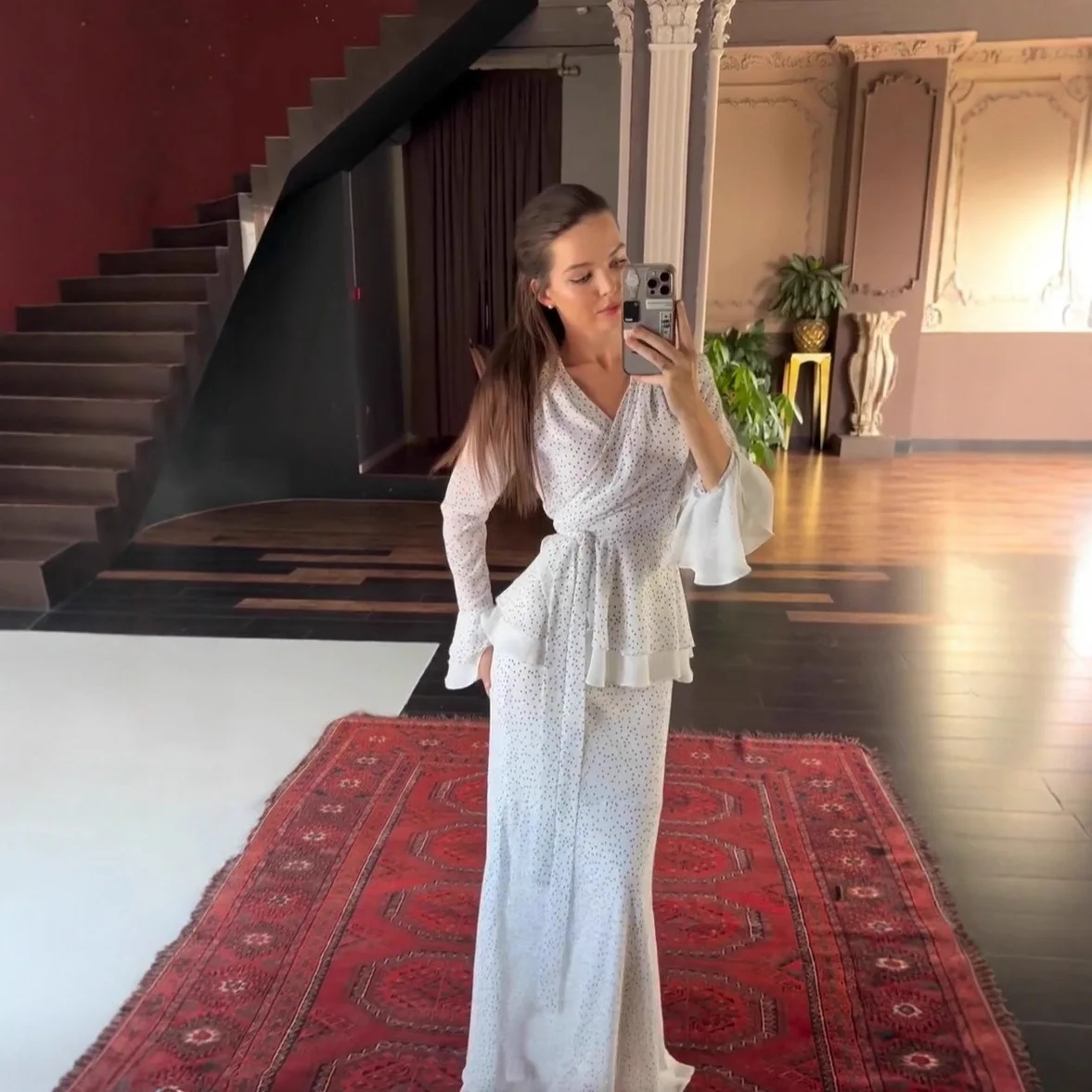 

Лето 2025 г., новый дизайн, платье с пышными рукавами и рюшами с цветочным принтом