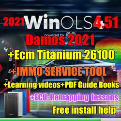 Newest WinOLS 4.51 With Plugins vmware +2021 Damos+ECM TITANIUM+immo service tool+install video+ pdf guide ECU Remapping lessons