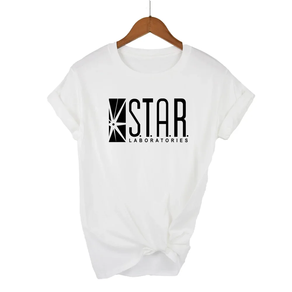 New Fashion Summer T Shirt Funny American Drama The Flash Short Top STAR Laboratories Women Comic Books TV Star Casual Tee